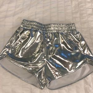 Silver Metallic Shorts